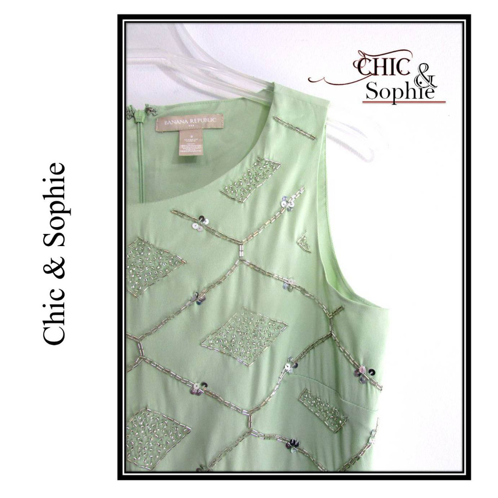 Sleeveless Beaded Mint Green Blouse